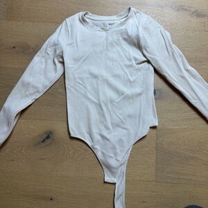 Abound Cream ribbed Long Sleeve Bodysuit